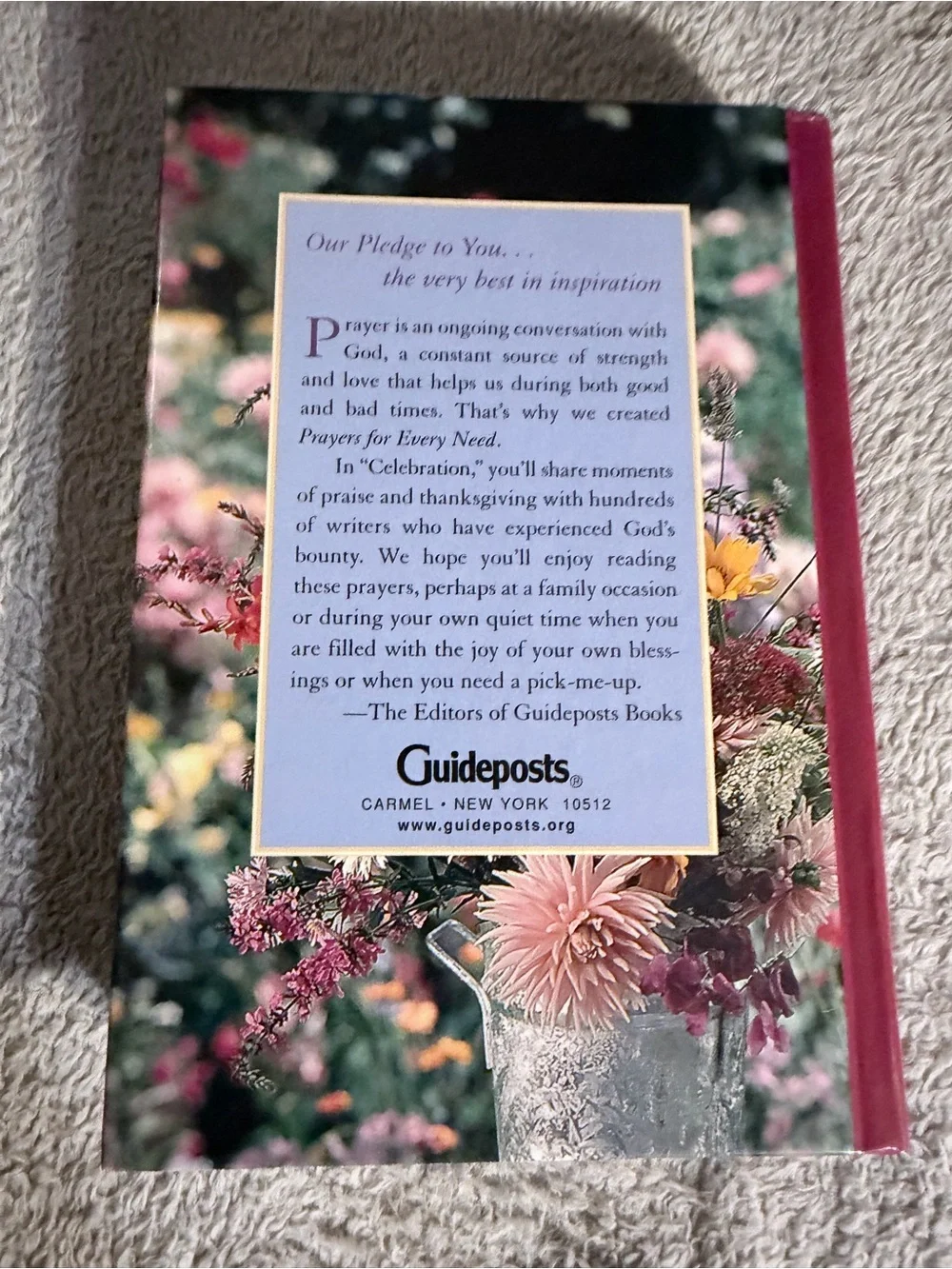 'Prayers for Every Need: Volume One Celebration' Hardcover Book - Pink Floral